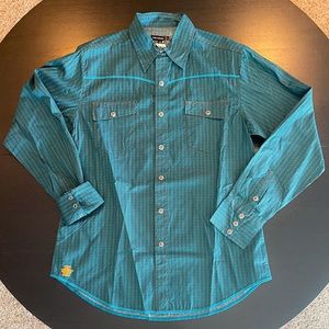 🟦 NWT- Tin Haul Mens XL Western Print Long Sleeve Snap Shirt